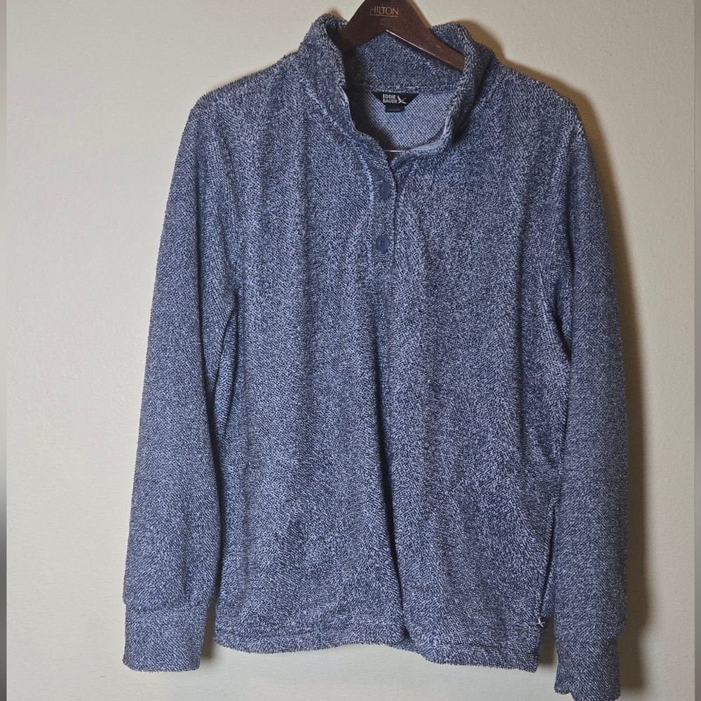 Eddie Bauer Women’s XL Fleece Pullover Sweater – Blue